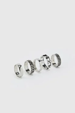 5 Pack Chain Detail Rings