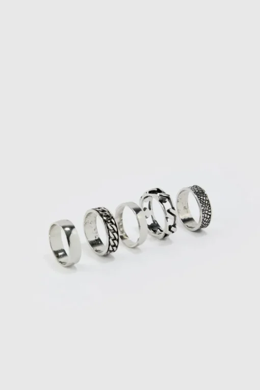 5 Pack Chain Detail Rings