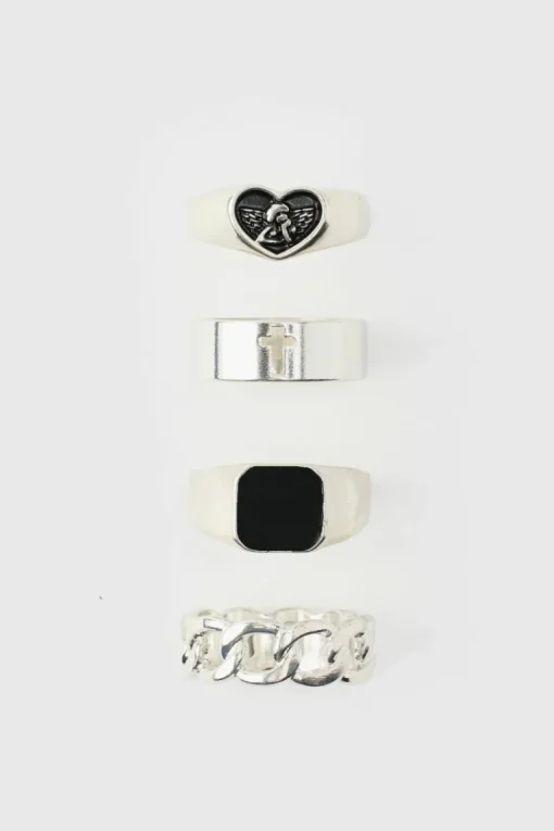 4 pack Cross Ring Set