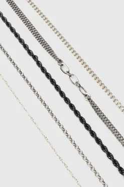5 Pack Mixed Chain Bracelets