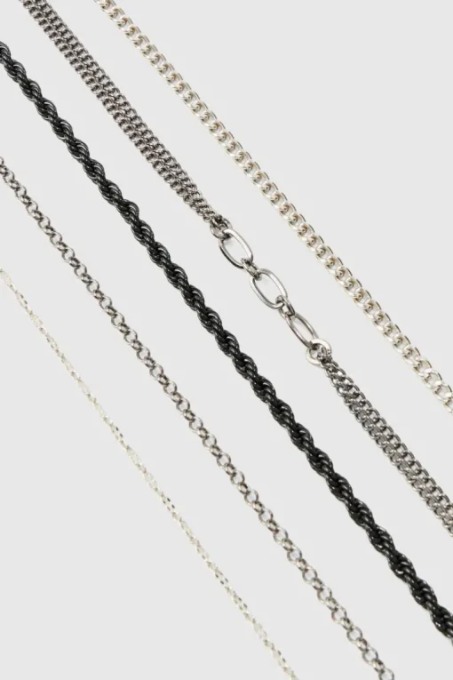 5 Pack Mixed Chain Bracelets