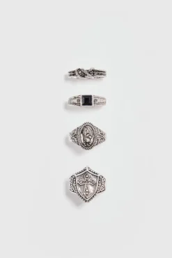 4 Pack Rings in Gunmetal