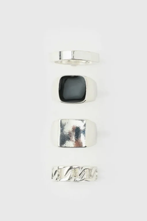 4 Pack Signet Ring Set