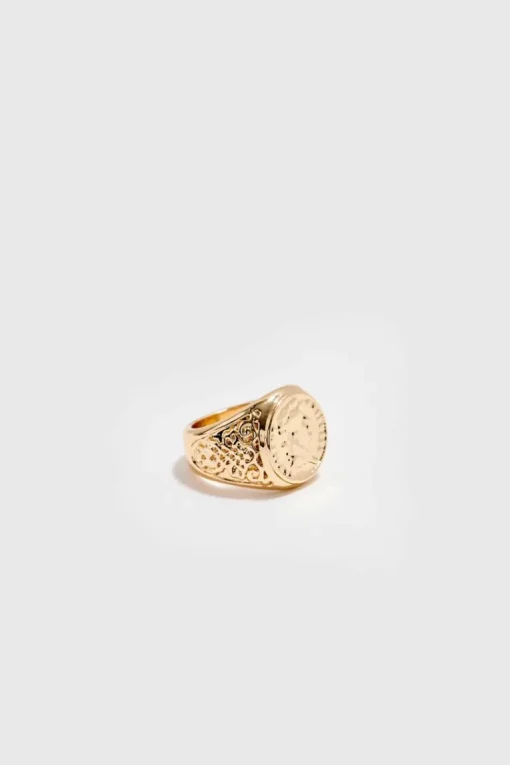 2 Pack Signet Rings In Gold