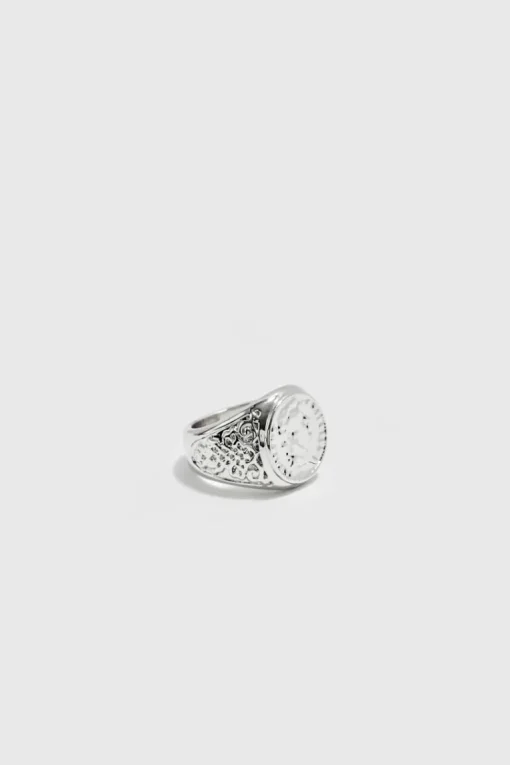 2 Pack Signet Rings In Silver