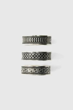3 Pack Silver Ring Set