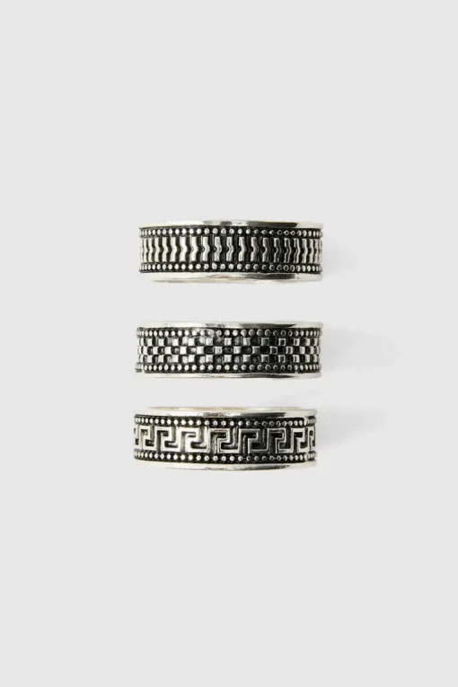 3 Pack Silver Ring Set