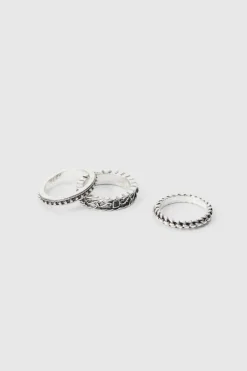 3 Pack Stacked Rings In Silver