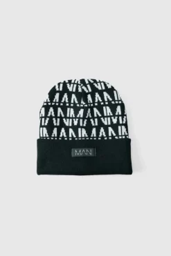 All Over Contrast Man Dash Beanie