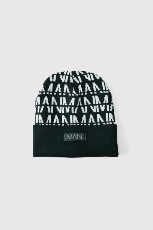 All Over Contrast Man Dash Beanie