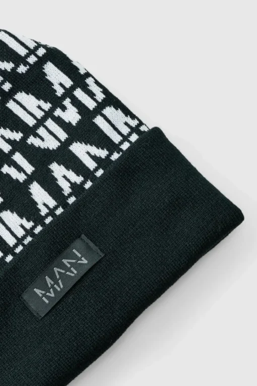 All Over Contrast Man Dash Beanie