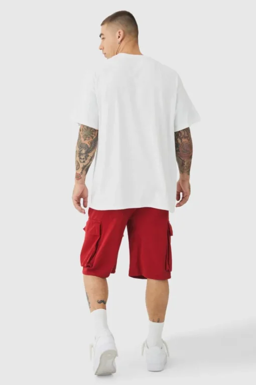 Baggy Fit Elasticated Waist Extended Drawcord Cargo Shorts