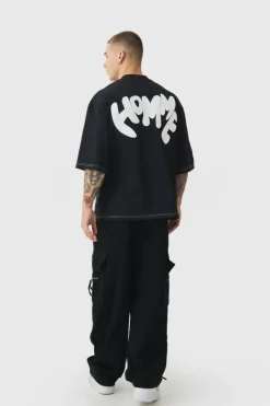 Baggy Fit Elasticated Waist Extended Drawcord Cargo Trousers