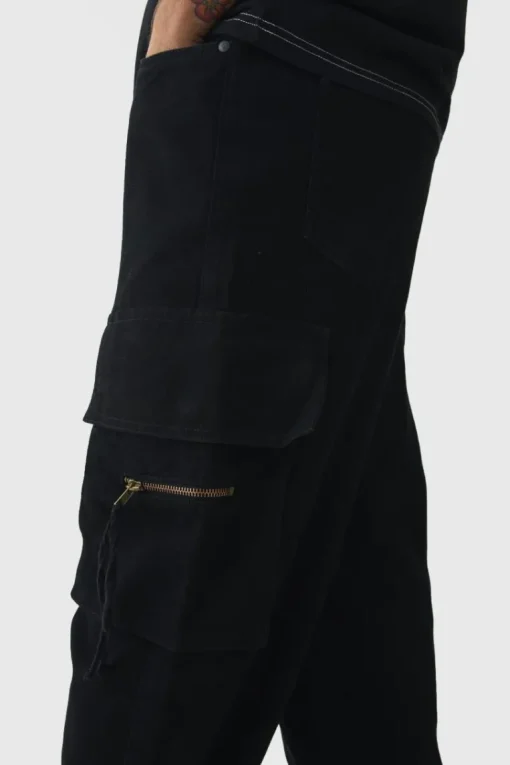 Baggy Fit Elasticated Waist Extended Drawcord Cargo Trousers