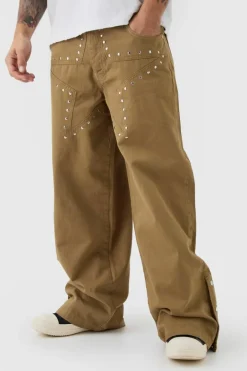 Baggy Fit Rigid Star Studded Jeans