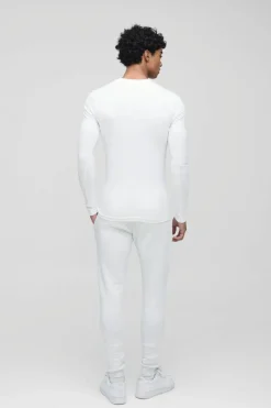 Basic Long Sleeve Muscle Fit Crew Neck T-Shirt