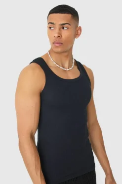 Basic Muscle Fit Ribbed Vest