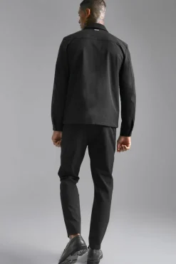 Black Nylon Technical Jacket and Trouser Set