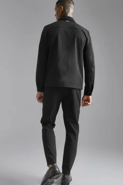 Black Nylon Technical Jacket and Trouser Set