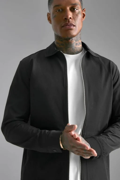Black Nylon Technical Jacket and Trouser Set