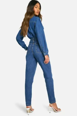 Boohoo Basics High Waisted Slim Fit Jeans