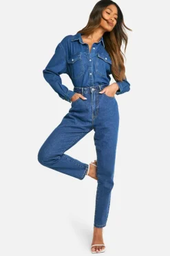 Boohoo Basics High Waisted Slim Fit Jeans