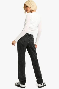Boohoo Basics High Waisted Straight Leg Jeans