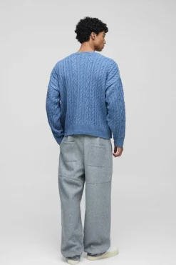 Boucle Cable Knit Boxy Jumper
