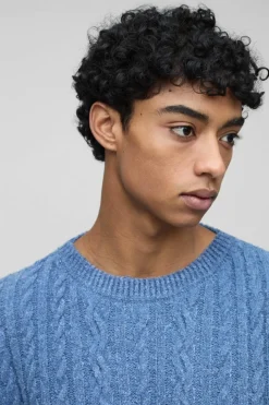 Boucle Cable Knit Boxy Jumper
