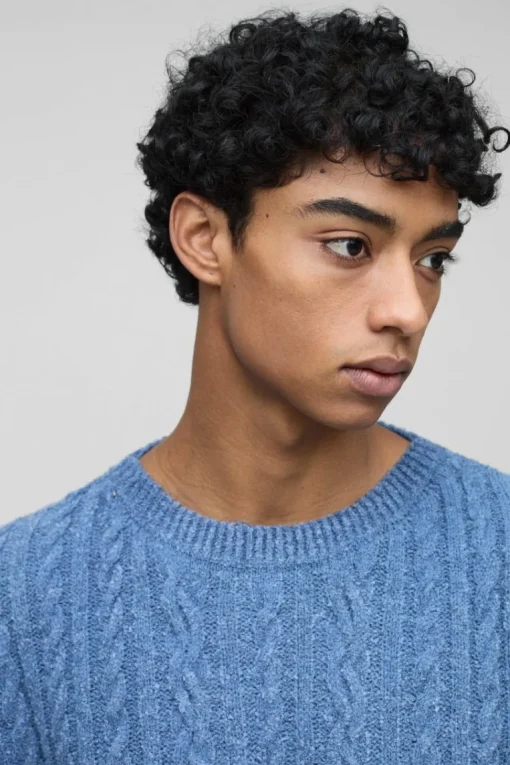 Boucle Cable Knit Boxy Jumper