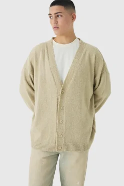 Boucle Knit Drop Shoulder Cardigan