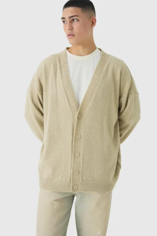 Boucle Knit Drop Shoulder Cardigan