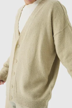 Boucle Knit Drop Shoulder Cardigan