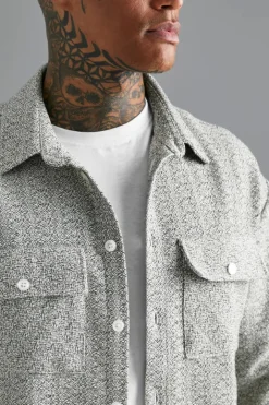 Boxy Boucle Heavyweight Overshirt