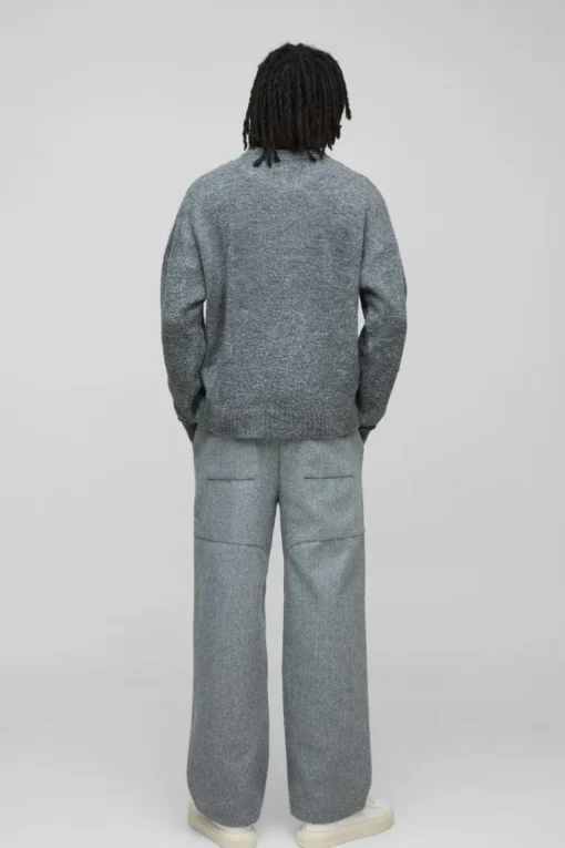 Boxy Boucle Knit Extended Neck Jumper