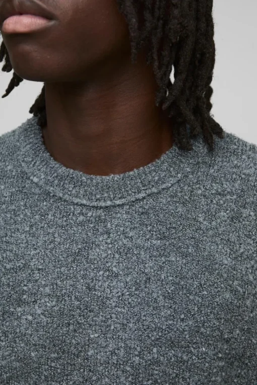 Boxy Boucle Knit Extended Neck Jumper