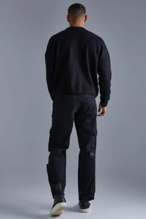 Boxy Brushed Extended Neck Knitted Jumper