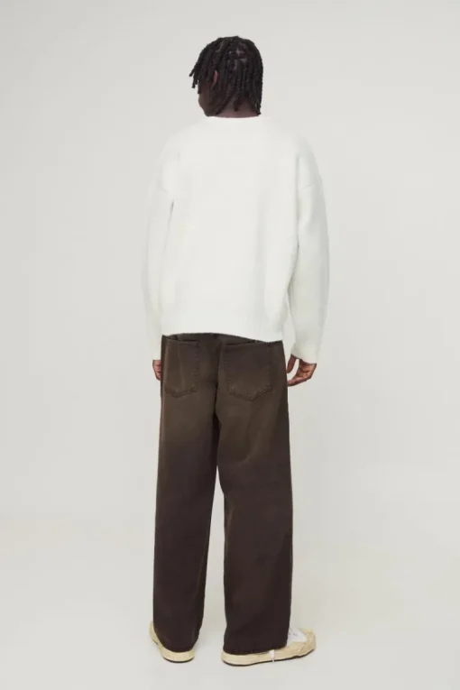 Boxy Brushed Gothic Graphic Knitted Jumper