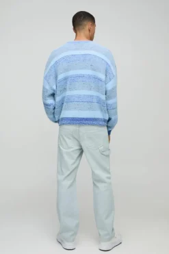 Boxy Brushed Stripe Knitted Jumper