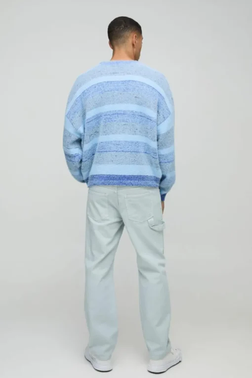 Boxy Brushed Stripe Knitted Jumper