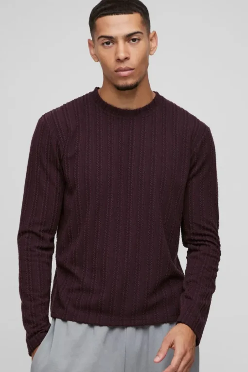 Boxy Cable Long Sleeve Sweatshirt