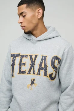 Boxy Marl Raw Hem Texas Western Hoodie