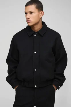 Boxy Melton Harrington Jacket