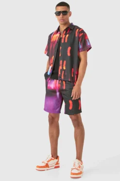 Boxy Mesh Glitch Shirt & Short