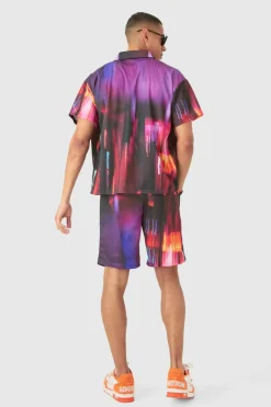 Boxy Mesh Glitch Shirt & Short