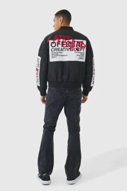 Boxy Official Graffiti High Shine Bomber Jacket