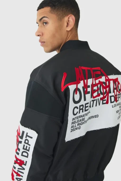 Boxy Official Graffiti High Shine Bomber Jacket