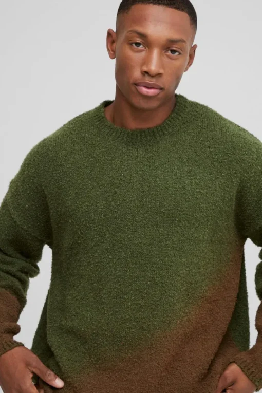 Boxy Ombre Boucle Knitted Jumper