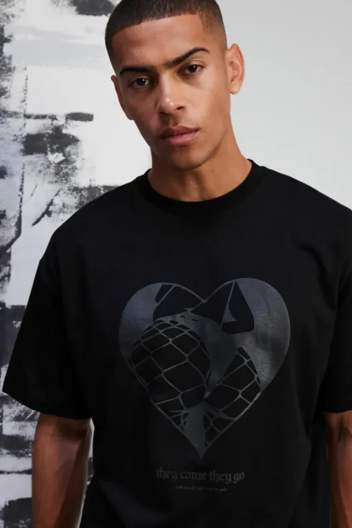 Boxy Oversized Premium Silicone Print T-shirt