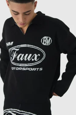 Boxy V Neck BHM Moto Knitted Jumper